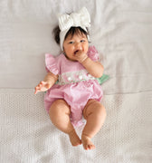 Easter Gingham Pink Romper