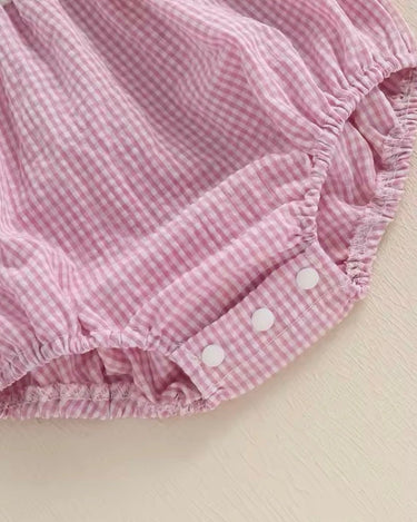 Easter Gingham Pink Romper