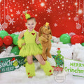 Baby Girl's Christmas Grinchmas Costume Baby Girls Faux Fur Tulle Tutu Dress and Socks Christmas Suit 0-8 Yrs