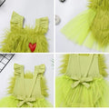 Baby Girl's Christmas Grinchmas Costume Baby Girls Faux Fur Tulle Tutu Dress and Socks Christmas Suit 0-24 Months