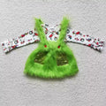 Grinch Baby Toddler Boy Girl Fuzzy Cartoon Outfits Suspenders Skirt Overalls Christmas Unique Girl Boy Clothes Christmas Gifts Photography