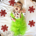 Grinch Baby Toddler Boy Girl Fuzzy Cartoon Outfits Suspenders Skirt Overalls Christmas Unique Girl Boy Clothes Christmas Gifts Photography