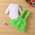 Grinchmas Baby Boys Girls 0-24M Infant Baby Christmas Clothes Set Letter Print Long Sleeve Romper + Fur Plush Suspender Pants/Skirts