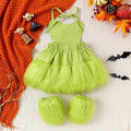 Grinchmas Baby Girls Baby Girl 2Pcs Faux Fur Tulle Christmas Outfits Sleeveless Halter Dress + Leg Warmers Set Green Halloween Christmas