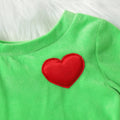 Grinchmas 1-6Y Christmas Kids Girls Autumn Clothes Sets 2pcs Heart Print Long Sleeve Velvet Pullover Tops+Fur Flare Pants