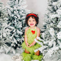 Baby Girls Furry Christmas Romper with Leg Warmers