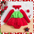 Baby Girls Christmas Green Furry Heart Dress