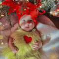 Baby Girls Furry Christmas Romper with Leg Warmers