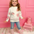 Pearl Toddler Girls Valentine Hearts Sweater