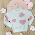 Pearl Toddler Girls Valentine Hearts Sweater