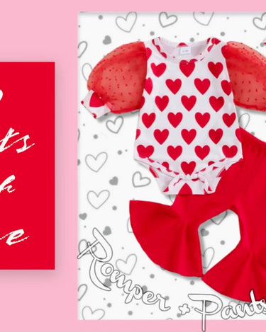 Baby Valentines Day Romper Set