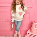 Pearl Toddler Girls Valentine Hearts Sweater