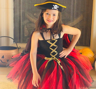 Pirates Kids Girls Costume Costume with Hat Pirates Tutu Dressed Up Black Toddler Girls