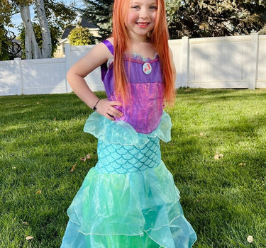 Girls Little Mermaid Inspired Princess Costume Dress