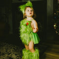 Baby Girls Grinchmas Baby Girl Romper Leg Warmers With Bow