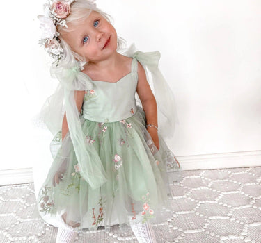 Enchanted Rose Forest Green Dress