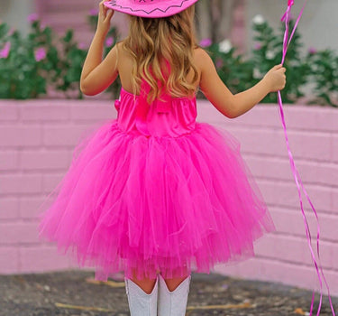 Girls Pink-Credible Cowboy Doll Tutu Costume Set