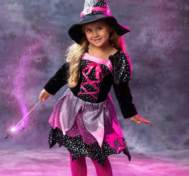 Girls Magician Witch Costume Dress Set