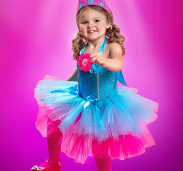 Girls Trolls Inspired Princess Poppy Dazzle Tutu Costume Dress