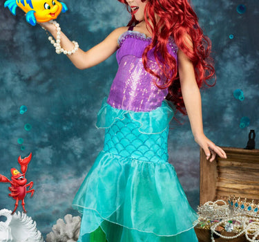 Girls Little Mermaid Inspired Princess Costume Dress