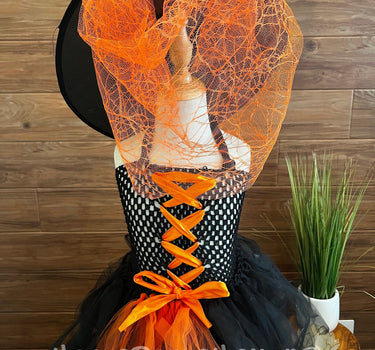 Halloween Witch Costume Flare Sleeve Long Tutu Dress