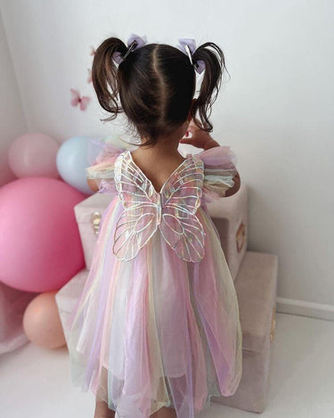Pastel Fairy Wings Dress – Baby Girl Birthday Tutu for Cake Smash & Photos