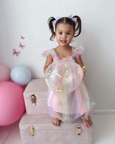 Pastel Fairy Wings Dress – Baby Girl Birthday Tutu for Cake Smash & Photos