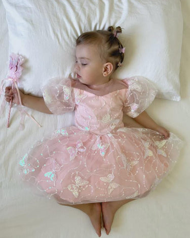 Luxe Sequin Butterfly Dress – Pink Tulle Birthday & Party Outfit