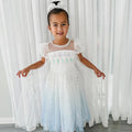 Elsa Frozen Princess Dress – Sparkly White & Blue Tulle Gown for Girls