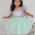 Mermaid Princess Dress – Ariel-Inspired Seafoam Tulle Birthday Gown for Girls