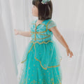 Genie Princess Dress – Jasmine-Inspired Teal & Gold Birthday Party Costume