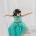 Genie Princess Dress – Jasmine-Inspired Teal & Gold Birthday Party Costume