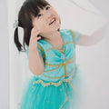 Genie Princess Dress – Jasmine-Inspired Teal & Gold Birthday Party Costume