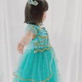 Genie Princess Dress – Jasmine-Inspired Teal & Gold Birthday Party Costume