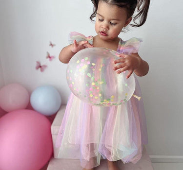 Pastel Fairy Wings Dress – Baby Girl Birthday Tutu for Cake Smash & Photos