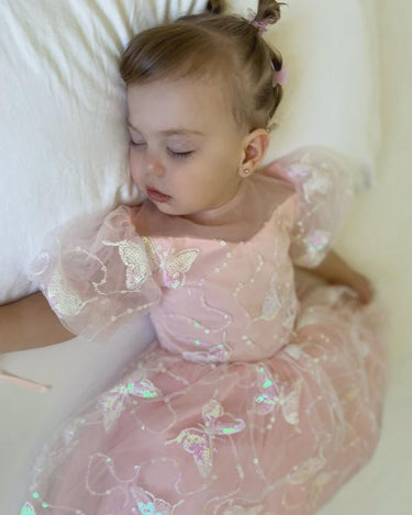 Luxe Sequin Butterfly Dress – Pink Tulle Birthday & Party Outfit