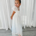 Elsa Frozen Princess Dress – Sparkly White & Blue Tulle Gown for Girls
