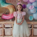 Mermaid Princess Dress – Ariel-Inspired Seafoam Tulle Birthday Gown for Girls