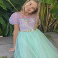 Mermaid Princess Dress – Ariel-Inspired Seafoam Tulle Birthday Gown for Girls