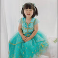 Genie Princess Dress – Jasmine-Inspired Teal & Gold Birthday Party Costume
