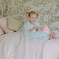 Elsa Snow Queen Dress – Light Blue Frozen Birthday Gown with Starry Sheer Train