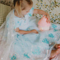 Elsa Snow Queen Dress – Light Blue Frozen Birthday Gown with Starry Sheer Train