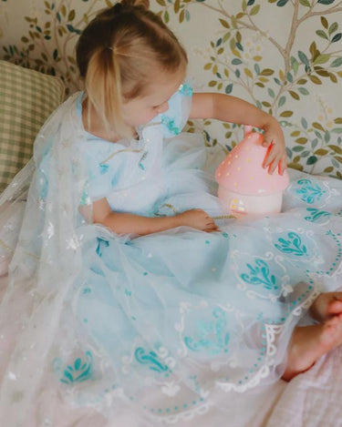 Elsa Snow Queen Dress – Light Blue Frozen Birthday Gown with Starry Sheer Train