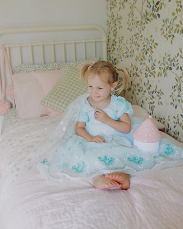 Elsa Snow Queen Dress – Light Blue Frozen Birthday Gown with Starry Sheer Train