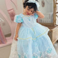 Elsa Snow Queen Dress – Light Blue Frozen Birthday Gown with Starry Sheer Train
