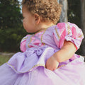 Baby Rapunzel Princess Dress – Luxe Tangled-Inspired Toddler Birthday & Party Outfit with Matching Bow – Sizes 6M to 3T