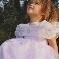 Rapunzel Butterfly Princess Dress – Sparkly Purple Party Costume with Puff Sleeves & Gem Detail – Toddler Girl Birthday Outfit