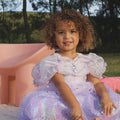 Rapunzel Butterfly Princess Dress – Sparkly Purple Party Costume with Puff Sleeves & Gem Detail – Toddler Girl Birthday Outfit
