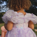 Rapunzel Butterfly Princess Dress – Sparkly Purple Party Costume with Puff Sleeves & Gem Detail – Toddler Girl Birthday Outfit