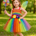 Rainbow Fairy Tutu Dress for Toddlers – Includes Wings, Wand & Headband | Girls Birthday Costume Outfit